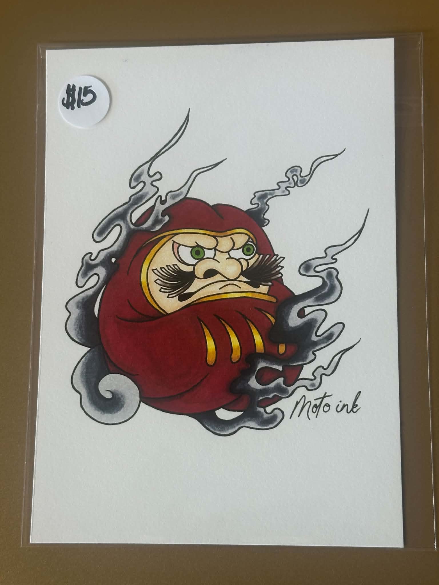 Moto Ink Daruma Doll Red 5x7