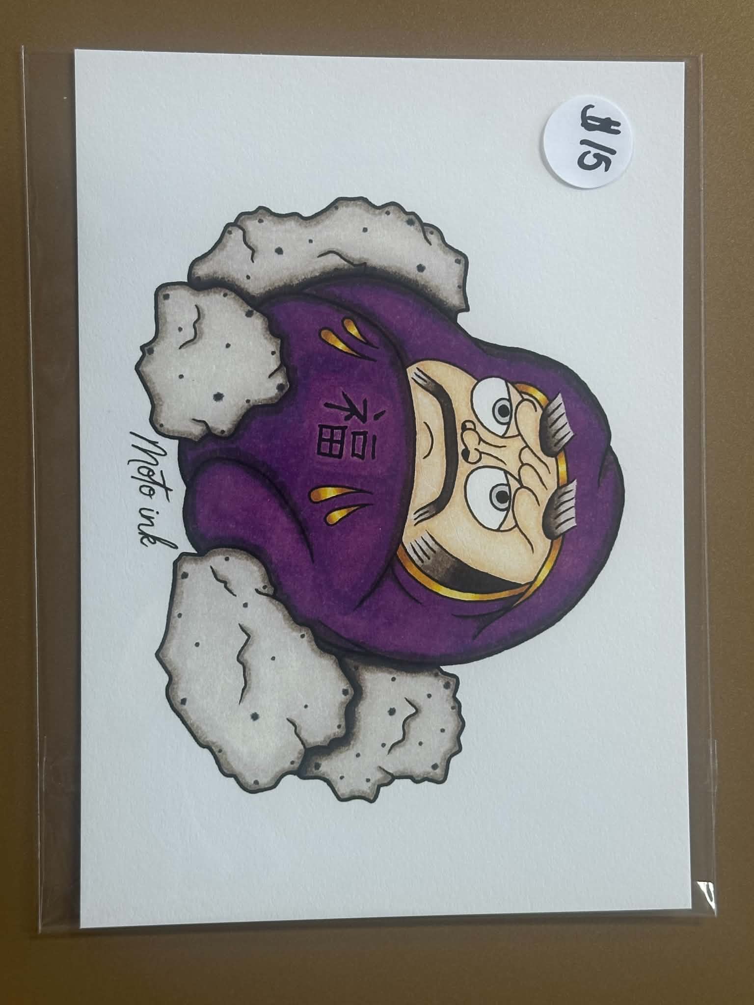 Moto Ink Daruma Doll Purple 5x7