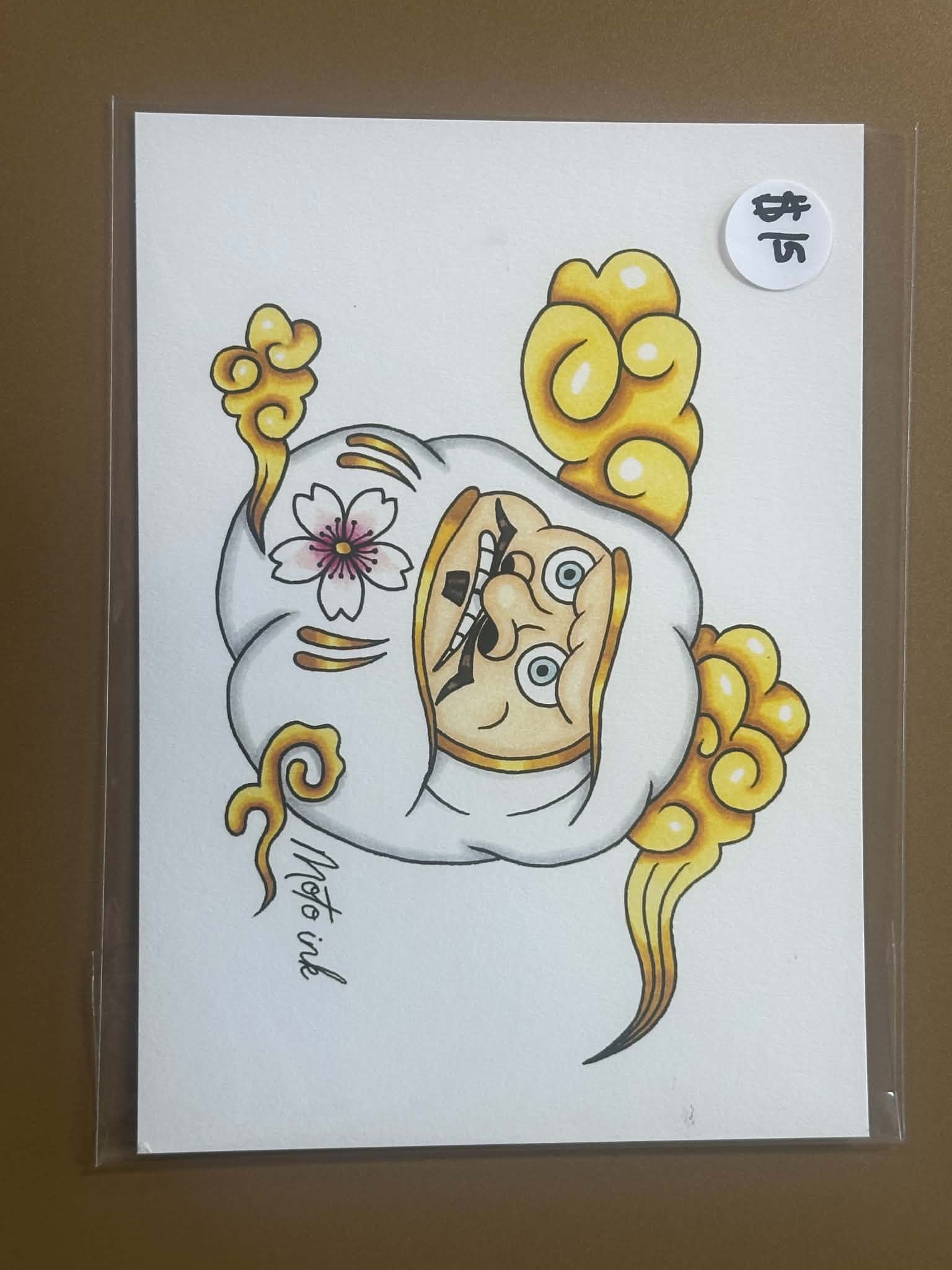 Moto Ink Daruma Doll Yellow 5x7